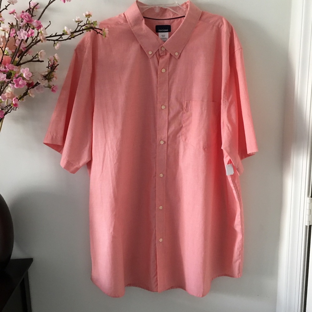 Basic Editions Short Sleeve Button Down Shirt 4xlt - image 1